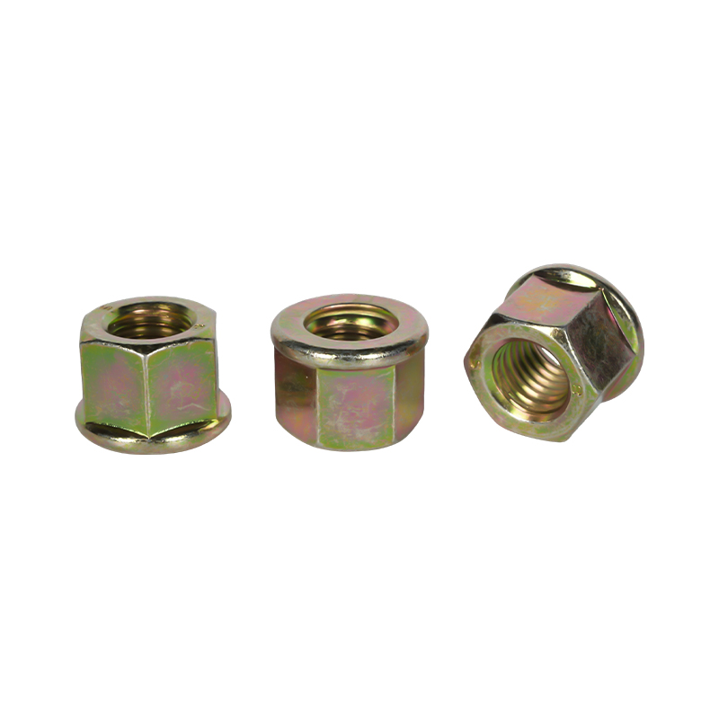 Thick Hex Flange Nuts, Yellow Zinc Plated