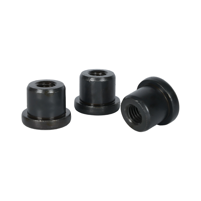 Black Flanged Round Through Thread Weld Nut