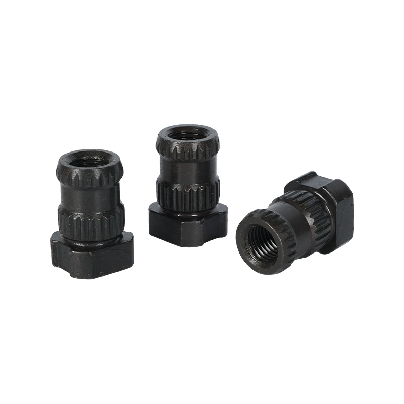 Black Carbon Steel Knurled Serrated Nut