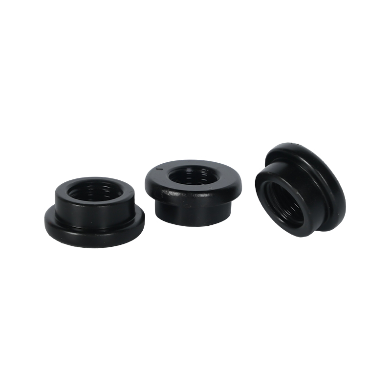 Black Low Cylinder Flanged Round Through Thread Weld Nut