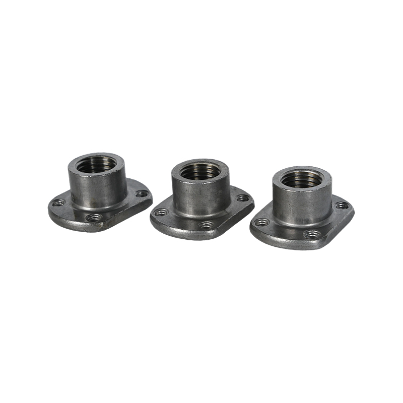Carbon Steel 7/16 Safety Belt Nut, 4 Hole Square Flange Internal Thread Mounting Nut For Automobile Safety Belt