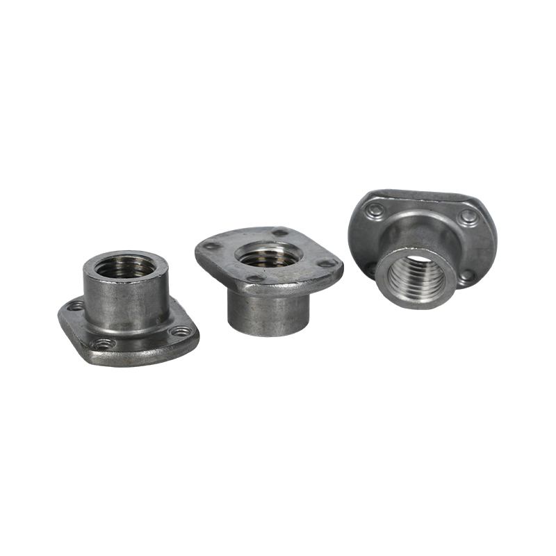 Carbon Steel 7/16 Safety Belt Nut, 4 Hole Square Flange Internal Thread Mounting Nut For Automobile Safety Belt