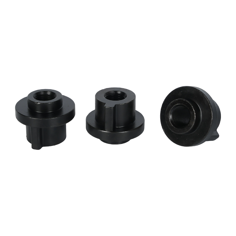 Black Flanged Ribbed Key Type Hinge Shaft Nut